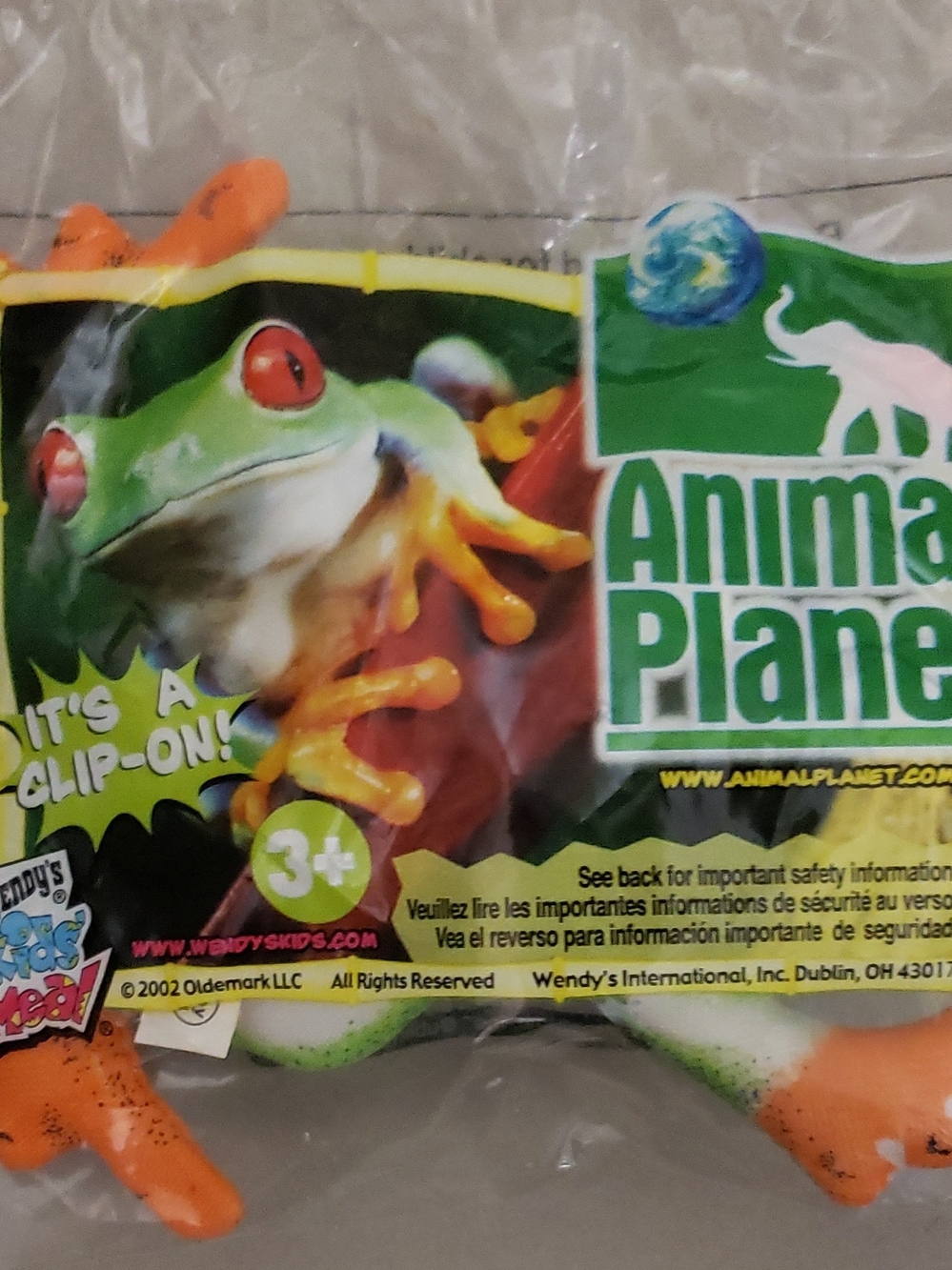 Vintage Wendy's 2002 Vintage Animal Planet Kids Meal Clip-On Frog Toy